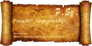 Pengő Szaniszló névjegykártya